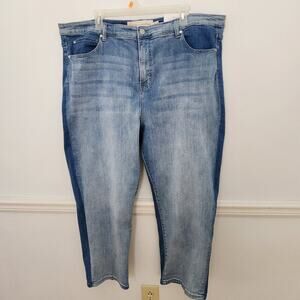 New Soft Surroundings Jeans 22W Ultimate Straight Cropped Jumeau Wash Tw…